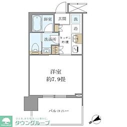 ブリリアタワー浜離宮 1Kの間取図画像