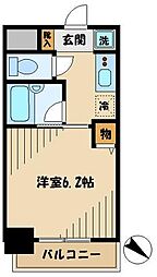 プレール目黒リバーサイド 1Kの間取図画像