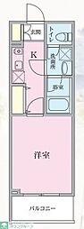 プライマル西大井グリーン 1Kの間取図画像