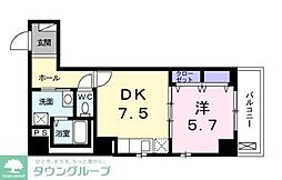 ストリーム品川イースト 1DKの間取図画像