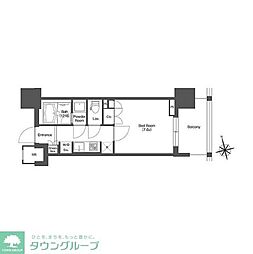 LIBRGRANT西新宿WEST 1Kの間取図画像