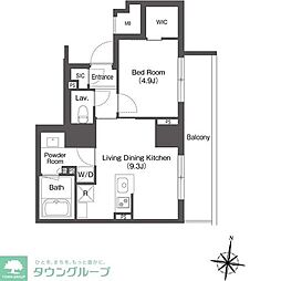 コンフォリア森下リバーサイド 1LDKの間取図画像