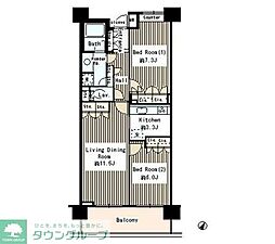 クラッサ目黒 2LDKの間取図画像