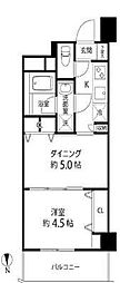 デュオステージ白金高輪 1DKの間取図画像