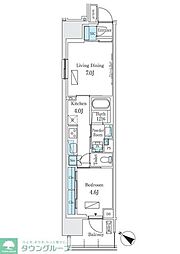 ロイヤルパークス有明 1LDKの間取図画像