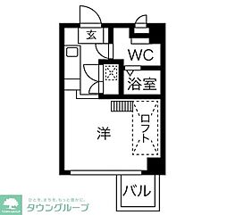 トライアングル旗の台 ワンルームの間取図画像