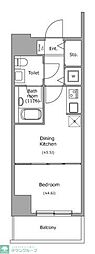 BRICKRESIDENCE築地明石町 1DKの間取図画像