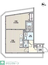品川区北品川2丁目マンション 1DKの間取図画像