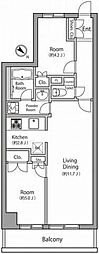 プライマル小石川 1SLDKの間取図画像