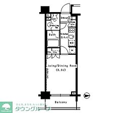 パークアクシス浜松町 1Kの間取図画像