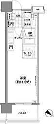パークハビオ渋谷神山町 ワンルームの間取図画像