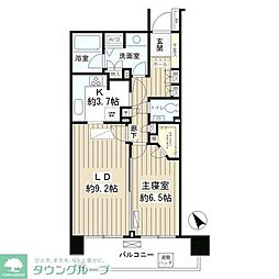 アクアシティ芝浦 1LDKの間取図画像