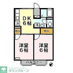 メゾンカマラード 2DKの間取図画像