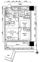 リビオタワー品川 1LDKの間取図画像