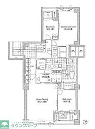 ザ・ハウス南麻布 3LDKの間取図画像