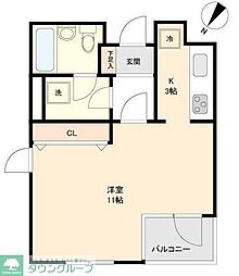 ローレルフラット ワンルームの間取図画像