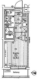 GALAHILLS武蔵小山 1Kの間取図画像