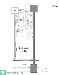 パークハビオ平河町 1Kの間取図画像