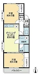 セゾンベルローズ 2DKの間取図画像
