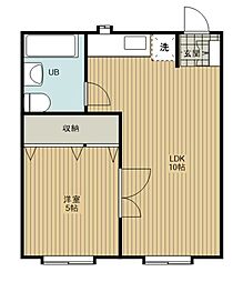 高輪マンション 1LDKの間取図画像