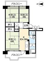 UR野菊野  ｜ 千葉県松戸市野菊野2丁目（賃貸マンション3K・7階・54.03㎡） その2