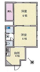 IVYコーポラス 2Kの間取図画像