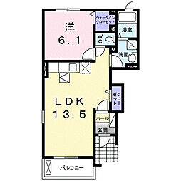 ブリーゼI 1階1LDKの間取り