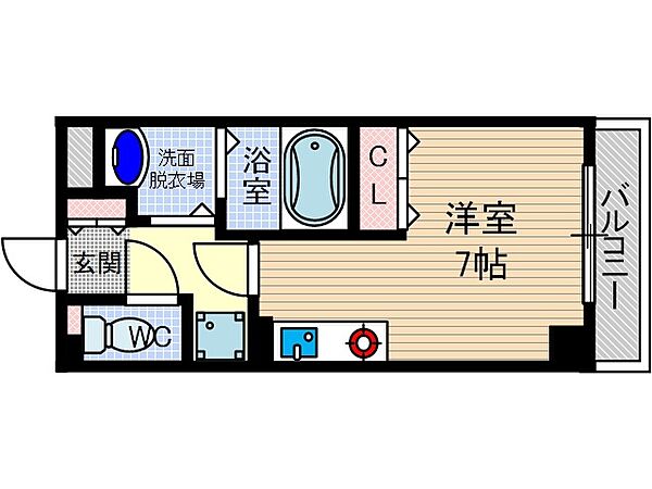 ミル・コリーヌ 202号室｜大阪府摂津市千里丘東１丁目(賃貸マンション1R・4階・23.10㎡)の写真 その2