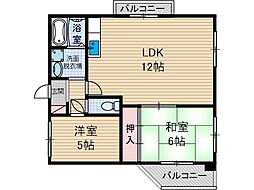 コンプリーション1 2LDKの間取図画像