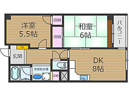 メゾン茨木西駅前 2LDKの間取図画像