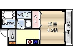 カルム総持寺 1Kの間取図画像
