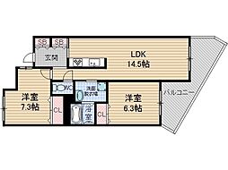 シーズンズテラス 2LDKの間取図画像