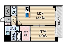 パードレ三番館 1LDKの間取図画像