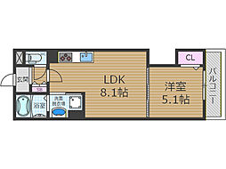 セレニティ豊川 1LDKの間取図画像