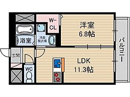 Amour彩都2 1LDKの間取図画像