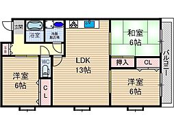 サンクリスタルハウス 3LDKの間取図画像