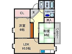ヴィーヴルNAO 2LDKの間取図画像