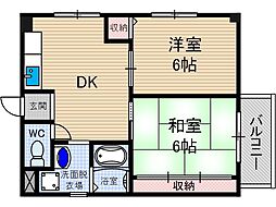 メゾン寺田 2DKの間取図画像