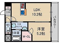 グランディール春日 1LDKの間取図画像