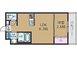 リアコート千里丘ISOUTH 1LDKの間取図画像
