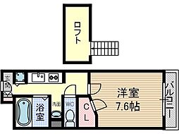 ヴィラさくら 1Kの間取図画像