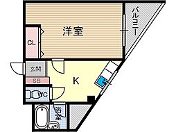 アンフィニィ・庄3 1Kの間取図画像