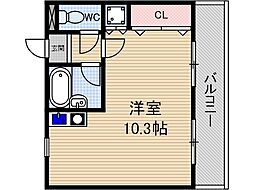 ジュネス別府 ワンルームの間取図画像