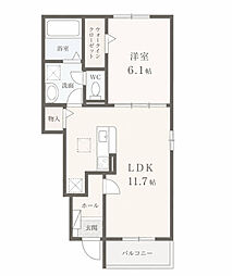 Sallier 1LDKの間取図画像