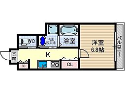 エスト茨木 1Kの間取図画像