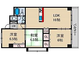 阪急南茨木ハイタウン東奈良高層住宅C棟 6階/-