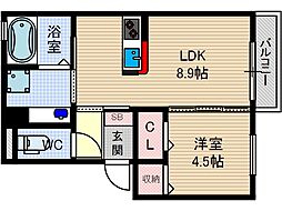 シャルム総持寺 1LDKの間取図画像