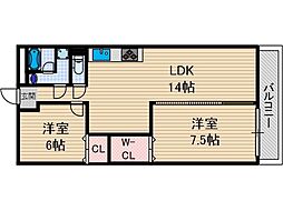 ベルコート 2LDKの間取図画像