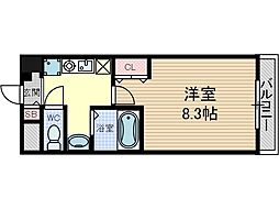 ユーズコート 1Kの間取図画像
