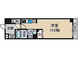 山崎マンション13 ワンルームの間取図画像
